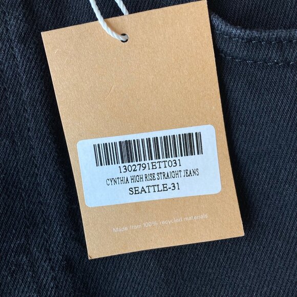 Reformation Jeans Women's 31 Seattle Cynthia High Rise Straight Button Fly - Picture 5 of 10